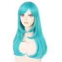 JoneTing Teal Wig Bluish Green Cosplay Wig for Women Medium Length Hair