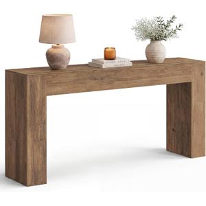 VASAGLE Entryway Table, Long Console Table, Thick Tabletop, Farmhouse Style, for Hallway, Behind the Couch, Living Room, Foyer, Easy Assembly, 11.8 x 63 x 31.5 Inches, Honey Brown ULNT147KB01S