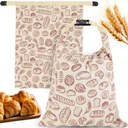 2 PACK Beeswax Sourdough Bread Bags for Homemade Bread, Reusable Cotton Beeswax Bread Bag Portable Waxed Storage All Natural Bees Wax Linen Bag Keep Fresh,13''×17'', 02