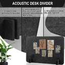 Fabbay 2 Pcs Acoustic Freestanding Desk Divider Desk Partition 16 x 24 Inch Table Freestanding Up Privacy Panel Visual Distraction and Noise Reducing for Office Furniture Classroom (Black Gray)