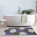 godehone Shower Mat Non Slip, 15.736 Inch, Shower Mats for Showers Anti Slip, Non Slip Bath Mat for Shower and Bathroom, Wet Area, Quick Drying, No Suction Cups, Striped Geometrics