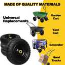 13 Inch Solid Rubber Tires, 4.00-6 Tire Flat Free with 5/8" Bearings, 2.17" Offset Hub for for GOR Garden Carts, Garden Wagon Carts, Trolleys, Hand Trucks and Utility Cart(2 Pack)