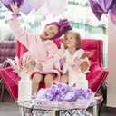 24 Set Purple Spa Party Hair Scrunchies Gift Bulk For Guest With Greeting Cards And Organza Bags Girls Sleepover Party Favors Elastic Hairband Bachelor Sleeping Slumber Party Supplies