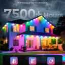 POOFZY Permanent Outdoor Lights for House,200ft RGB+IC Smart Outdoor Decor, 50 Scene Modes,App/Remote Control,for Christmas,V-Day,Thanksgiving,Daily & Holiday Party Decor