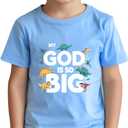 Toddler Dinosaur Shirts for Boys Gifts Little Kids Girls Dino Shirt Cartoon Graphic Tees T-Shirt Short Sleeve Clothes (7T/150, Blue)