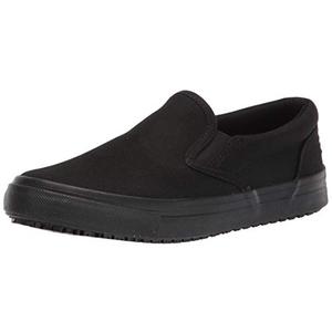 Skechers Women's Canvas Slip on Food Service Shoe, Black, 9