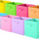 ShellKingdom Storage Bins, Foldable Fabric Storage Cubes And Cloth Storage Organizer Drawer For Closet And Toys Storage, 8 Pack (8 Colors)