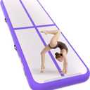 FBSPORT Gymnastics Training Mats Inflatable Air Gymnastics Mat 4/8 inches Thickness Inflatable Floor Mats for Home Use/Training/Cheerleading/Yoga/Water with Pump