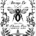 Peacoblue Rub on Transfer Decals for Furniture Crafts Decor Vintage Black and White Queen Bee 6"x12", 3Pcs Waterproof UV DTF Transfer Sticker for Lingerie Chests Drawer Dresser Glass Wood Plastic