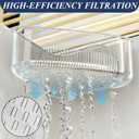 2 x Sink Strainer Basket, Triangle Suction Cup Sink Corner Rack, New Upgraded Corner Sink Strainer with Drainage Hole, Punch-free Corner Sink Trash Catcher for Kitchen and Bathroom (Transparent)