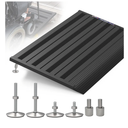 Threshold Ramp for Doorways, Adjustable Height 2.6"-6" Aluminum Wheelchair Ramp with Heightening Screws and Swivel Angle Leg, 1100lbs Load Capacity, 22”Wide Curb Ramp for Trolley,Power Chairs