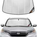 Windshield Sun Shade for Honda CRV 2012-2016. Full Coverage Rearview Mirror Shade for Ultimate Protection (Silver)