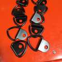 RED WOLF 10 Pack Bed Tie Down Anchors V Rings 1000 LBS Surface Mounting On Bed Desk Rail for Trailer Cargo Truck Hook Bolt Anchor Point Lashing V-Ring, Black Steel w/Black Powder Coated