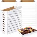 50 Pack Cardboard Trays for Food with Handles Sturdy Disposable Cookie Serving Trays Bulk for Party Platters, Crafts, Fast Food, Takeout Container (White,15" X 12" X 1.75")