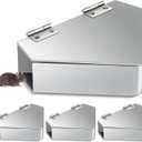 Qualirey 4 Pcs Mouse Station Carbon Steel Mice Bait Station Waterproof Mice Stations Outdoor Metal, Keeps Children and Pets Safe Indoor & Outdoor, Bait Not Included, Silver
