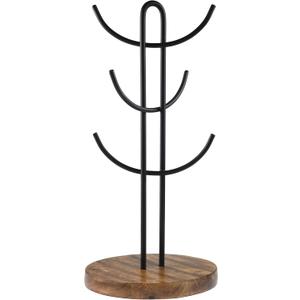 Tribello Coffee Mug Holder for Counter, Coffee Mug Tree Organizer for Kitchen - 6 Cup Holder - Modern Farmhouse Coffee Bar Accessories Steady Mug Tree Stand