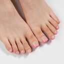 Misssix French Tip Press On Toe Nails, 150Pcs French Gel Toe Nail Tips, Short Square Soft Gel Fake Toe Nails, X-BASIC Toenails Starter Kit for Nail Art DIY 15 Sizes