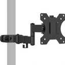 WALI Single Monitor Arm Mount for 17 to 32" Monitors, Full Motion Steel Monitor Pole Mount Bracket with Removable VESA Plate 75mm and 100mm, Vesa Mount for Outdoor, Gazebo, RVs (011ARM), Black