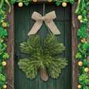 Dingion 15 Inch St. Patrick's Day Decorations St Patricks Day Shamrock Wreath for Front Door Lucky Green Shamrock Wreath Door Swag for Fireplace Mantel Walls Irish Hanging Sign Party Supply