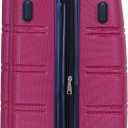 Rockland Melbourne Hardside Expandable Spinner Wheel Luggage, Checked Large 28", Magenta