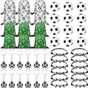 Poen 48 Pcs Soccer Party Favors Include 12 Drawstring Backpack 12 Mini Soccer 12 Keychain 12 Wax Thread Braided Bracelet Inspirational Team Gift