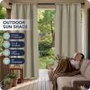 Outdoor Curtains for Patio Waterproof - 8 Panels Weatherproof Privacy Outside Curtains with Rod Pocket for Pergola, Gazebo, Porch, Cabana, Balcony, 54 x 84 Inch, Taupe