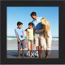 TWING 4x4 Frames, Black Square Picture Frames with Mat and Horizontal/Vertical Tabletop Frame for Gallery Wall Decor Display, Ideal Gift to Family and Friends,1 Pack