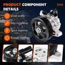 Power Steering Pump 21-5456 with Pulley Fits for 2006 2007 2008 2009 2010 2011 Civic 1.8L, OE-Quality Power Assist Pump, Replace OE 21-5456 55-5822 56110-RNA-A01 36-215668