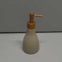 280ml Liquid Soap Dispenser for Bathroom with Gold Pump, Dish Soap Dispenser for Kitchen Refillable Countertop Lotion Ceramics Khaki Hand Soap Dispenser for Shower