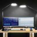 Pro LED Desk Lamp with Remote Control, Eye-Caring CRI95+ Dimmable Light, 3000K6000K Adjustable Color Temperature, Flexible Angle, Clamp or Base Mount, for Home Office, Reading & Video Calls, 2 Pack