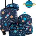 5 Piece Children's Travel Set: 18" Hardside Carry-on Luggage, 15" Backpack, 10" Lunch Bag, Neck Pillow, Luggage Tag
Bright and fun colors: Choose from a variety of vibrant colors to suit your child's personality and make it easy to spot their luggage