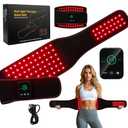 Red Light Therapy Belt for Back Pain Relief, Cordless Infrared Waist Wrap for Body, with 3 Red Light & 3 Pulse Model, Adjustable & Portable for Wellness/Relaxation