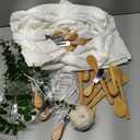 55Pcs Baby Shower Prizes for Game Winners 6 Sets Cheese Board Spoon Fork Butter Spreaders Plaid Towel Thank You Card and Gift Bags for Baby Shower Wedding Bridal Shower Favors (Round Shaped) (Round Shaped Bamboo Material-White)