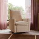 Babyletto Cali Flange Recliner and Swivel Glider in Chai Shearling, Greenguard Gold and CertiPUR-US Certified