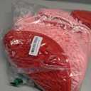 Nuanchu 2 Pcs Valentine's Day Heart Shaped Rug Decorative Floor Mat Chenille Bathroom Rug Heart Shag Shower Non Slip Washable Love Mat for Floor Living Room Bathroom 20 x 24 Inches, Red and Pink