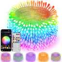 400 LED Smart RGB Color Changing String Lights APP & Remote for Halloween 131 FT Halloween Twinkle Lights IP44 Waterproof, Timer, Music Sync, Multiple Colors & Modes Outdoor Christmas Fall Decoration