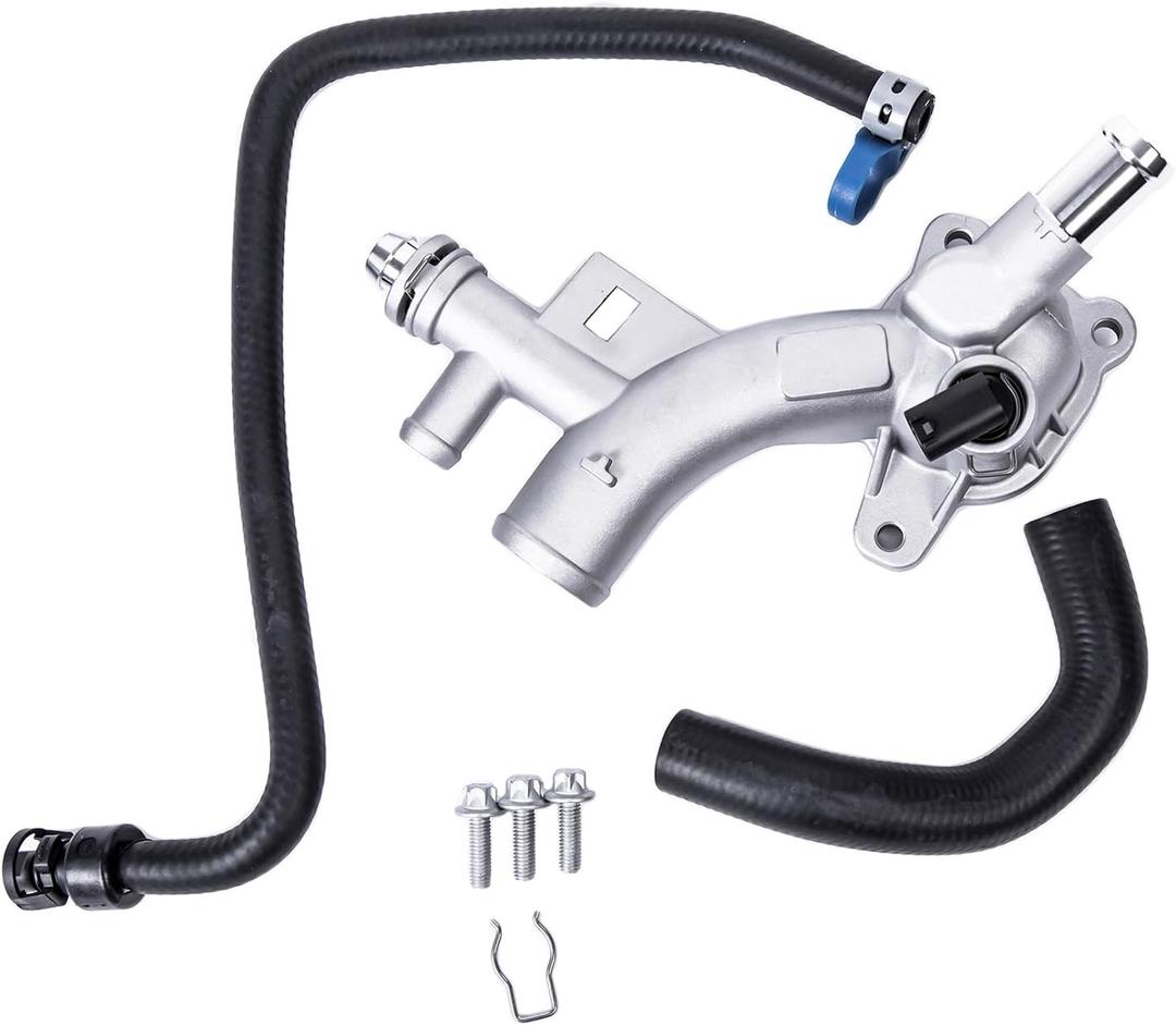 Upgraded Aluminum Engine Coolant Water Outlet with Inlet Hose & Oil Cooler Hose Compatible for Chevy Cruze Sonic Trax 2011-2021 Buick Encore 1.4L 2013-2019 25193922 13251447