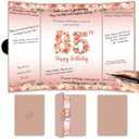 Rose Gold 85th Birthday Party Decorations, Floral Theme Happy 85th Birthday Guest Book for Men Women 85th Birthday Signature Guest Book