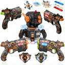 VATOS Rechargeable Infrared Laser Tag Set with Projector, 2 Players Toy Gun of Projector with Digital LED Score Display, 2.4GHz Real-time Data SYNC, Perfect Family Activity Toy for Kids,Teens,Adults