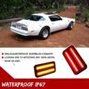for 1970 1971 1972 1973 1974 1975 1976 1977 1978 1979 1980 1981 Pontiac Firebird Trans Am Side Marker Light Smoked Lens Amber & Red LED Lamp 5963135 5963136