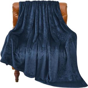 BEDELITE Fleece Blanket Navy Blue Throw Blankets for Couch & Bed, Luxury Plush Cozy Fuzzy Blanket 50" x 60", Super Soft Warm Lightweight Throw Blanket for Travel Camping