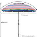 Blissun 7.2' Beach Umbrella with Sand Anchor, Outdoor Portable Beach Umbrella for Sand with Tilt Pole, Carry Bag, Air Vent