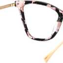 Zeelool Oversized Blue Light Blocking Glasses for Women, Butterfly Glasses Frame Eyeglasses with Clear Lenses Hilary FX0206 (Fx0206-01 Pink Floral)
