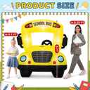 Soulchen 6 x 5 ft Inflatable School Bus Decor with Built in LEDs Lighted and Air Blower, Back to School Party Decoration Blow up Giant Decor for Wheels On The Bus Party Birthday Photo Props