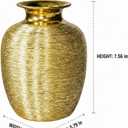 Gold Ceramic Vase - 7 Inch Modern Flower Vase for Centerpiece, Textured Decorative Vases Home Decor, Weddings, Dining, Bathroom, Nightstand, Decoration