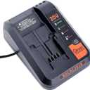 20V MAX Lithium Fast Battery Charger Replacement for Black and Decker 12V 20V Battery Charger, Compatible with Black & Decker 12V-20V Max Battery LBXR20