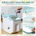 Sunnyray 4 Pcs 33 Lbs Blue Rice Flour Storage Bins with Wheels