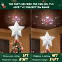 Christmas Tree Topper, Christmas Star Tree Topper Built-in LED Rotating Lights, Plug in 3D Sliver Glittered Star Tree Topper for Xmas Party Holiday Decorations (Silver)