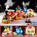 Christmas Train Building Block Set-1461PCS Surprise Christmas Countdown Toys with LED Light Collectible Holiday Block Sets Thanksgiving Xmas Gifts Home Decor for Boys Girls and Adults