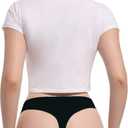Women's High Waisted Thong Panties - 95% Cotton 5% Spandex, T-Back Seamless Underwear, Soft & Comfortable Pack 6 (XL)